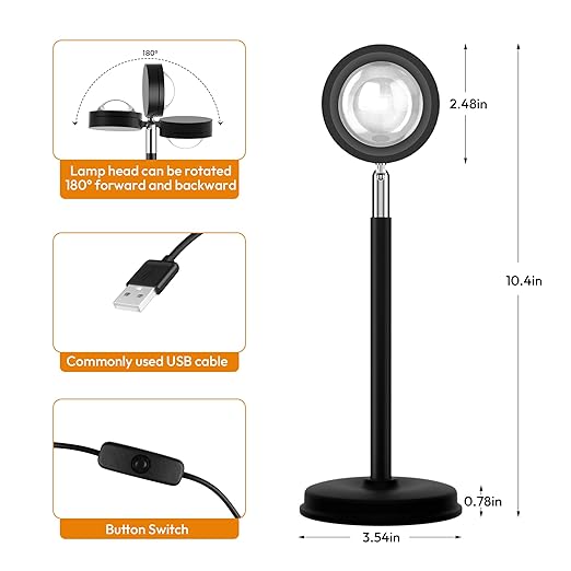 180 Degree Projection LED Lamp