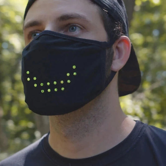 Sound Reactive LED Face Mask - Mouth moves as you talk!