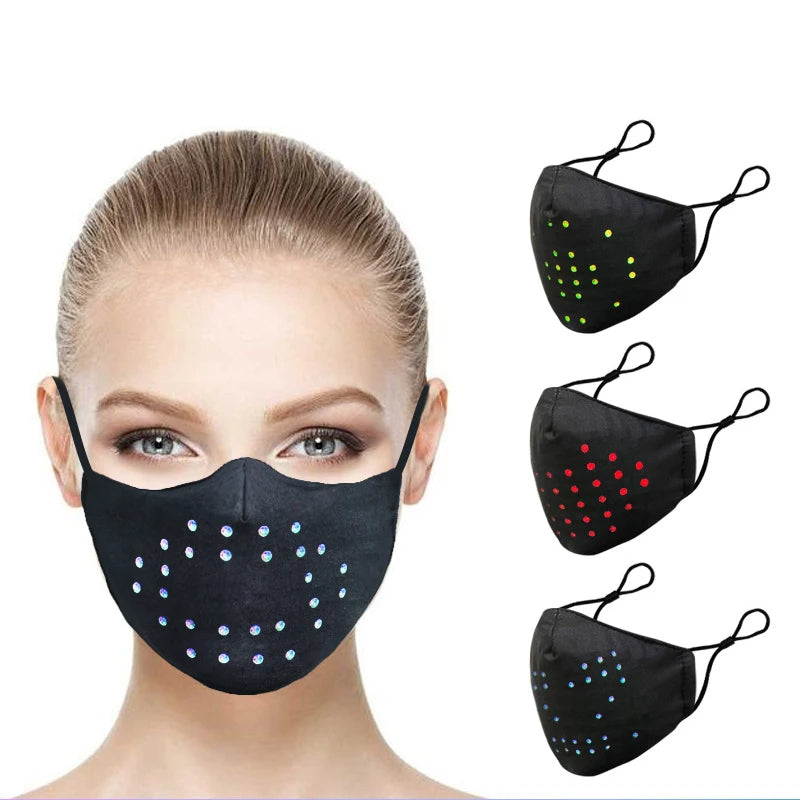 Sound Reactive LED Face Mask - Mouth moves as you talk!