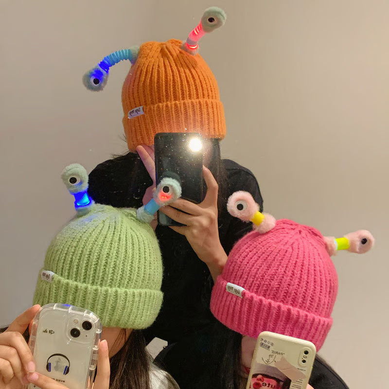 Cute Glowing Little Monster Knit Hat